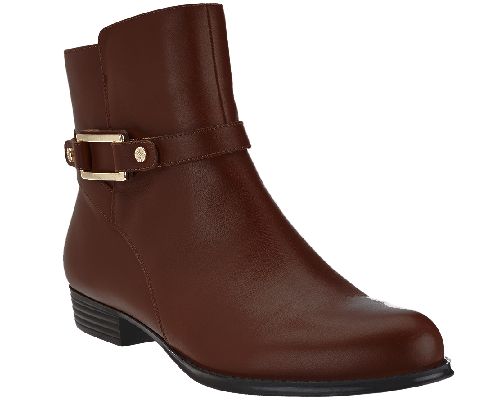 Isaac Mizrahi Live! Leather Ankle Boots w/