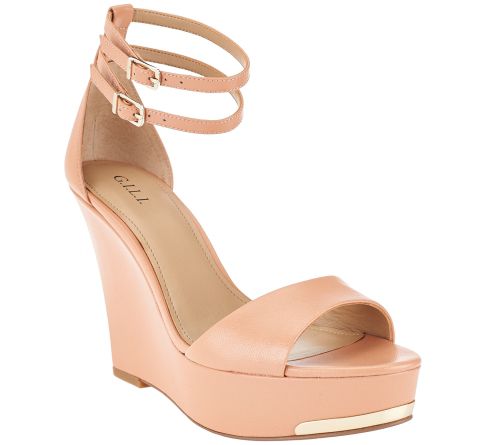 G.I.L.I. Leather Ankle Strap Wedges - Avery