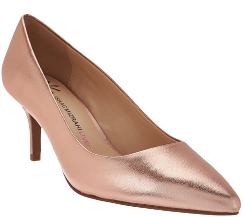 Isaac Mizrahi Live! Leather Pointed Toe Pumps
