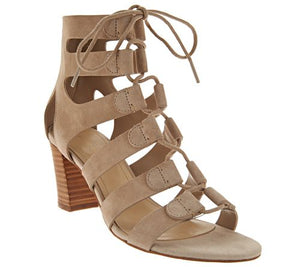 Marc Fisher Suede Lace-up Block Heel Sandals