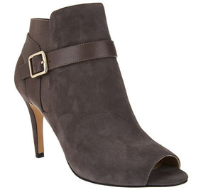Marc Fisher Leather or Suede Peep-Toe Ankle
