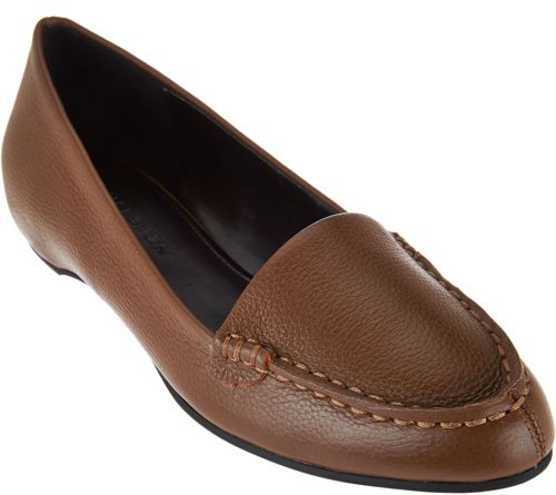 H by Halston Leather Slip-On Shoes with Hidden