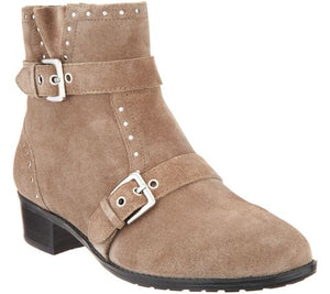 Isaac Mizrahi Live! Leather or Suede Bootie w/