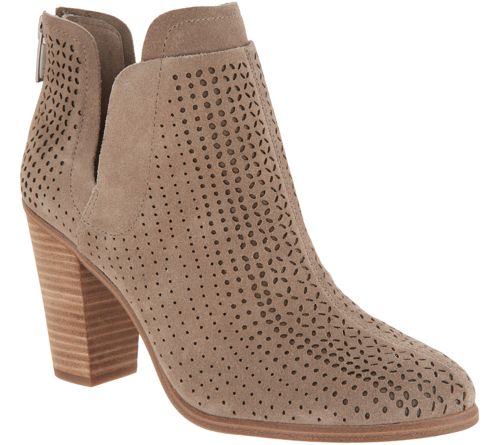 Vince Camuto Perforated Suede Stacked Heel