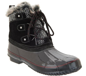 Khombu Suede Lace-Up Winter Boots w/ Faux Fur